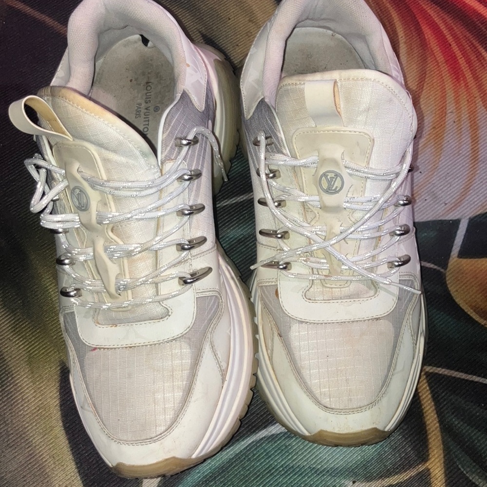 Louis Vuitton White and Gray Sneakers